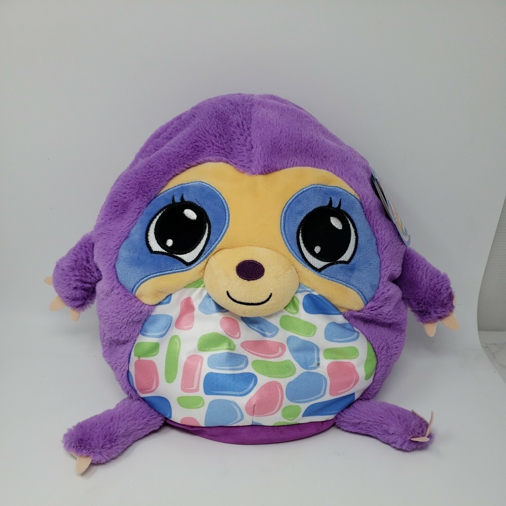 Mushabelly Grumble Purple Sloth‎ with Huggable squeaky noise New With Tags Read